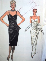 9162 VOG MOCK WRAP STRAPPY DRAPE INSET DRESS LENGTHS PATTERN 16